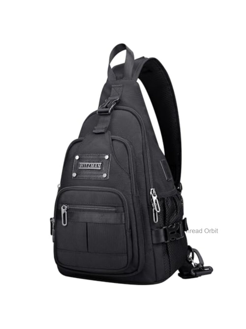 WITZMAN Men's Sling Bag Nylon Crossbody USB Charging Port Anti-Theft Travel
